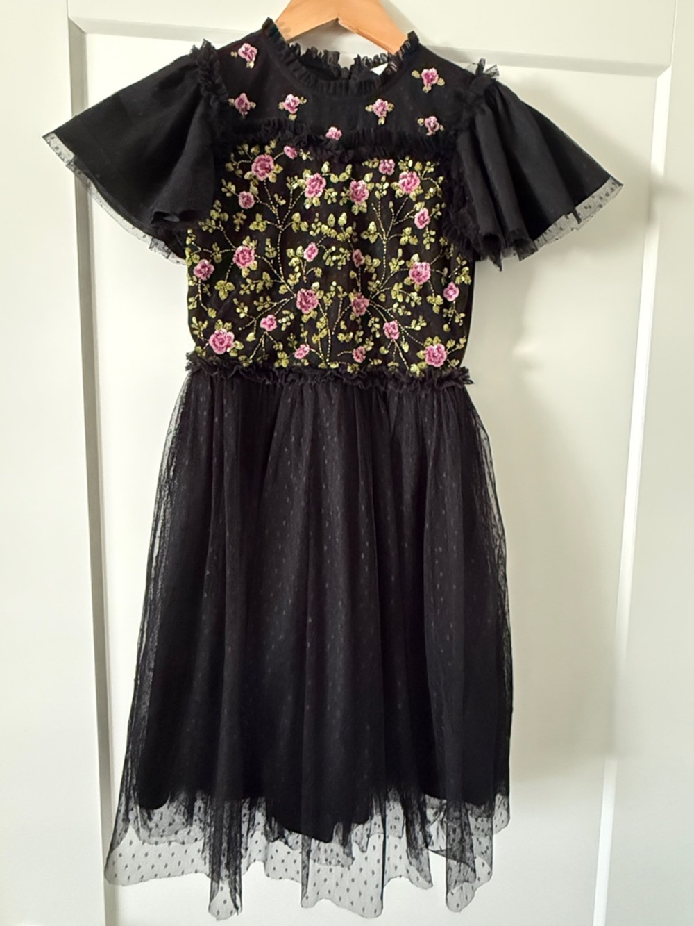 Ivy City Co. Black Primrose Dress Mini Size 9-10